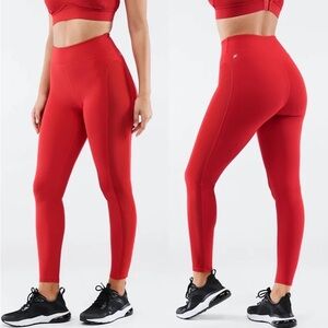 Fabletics High-Waisted PureLuxe Mesh Legging RED Athletic XXL gym Yoga Running